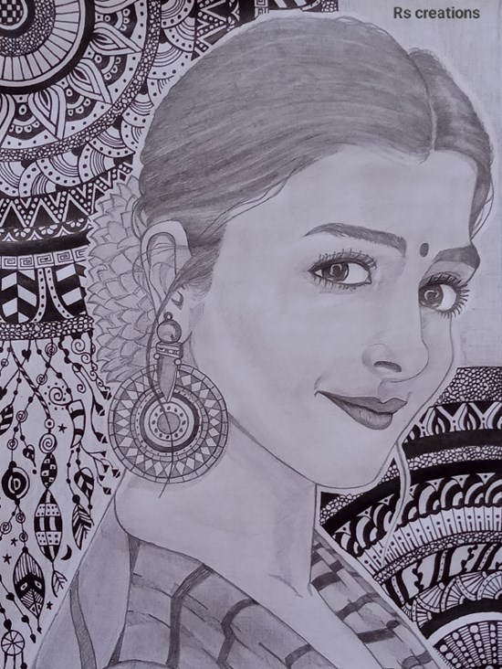 Pooja, painting by Vattam Rajesh