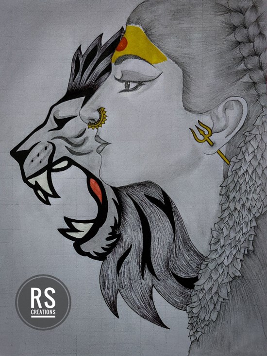 Happy Dusshera, painting by Vattam Rajesh