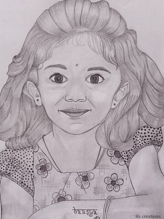Cute Haasya, painting by Vattam Rajesh
