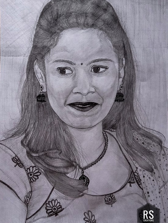 Shilpa, painting by Vattam Rajesh