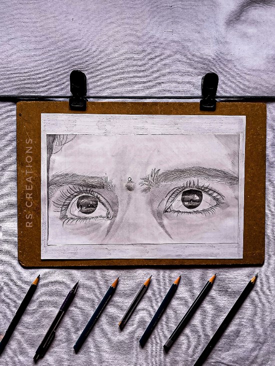 Sparkling EYES, painting by Vattam Rajesh