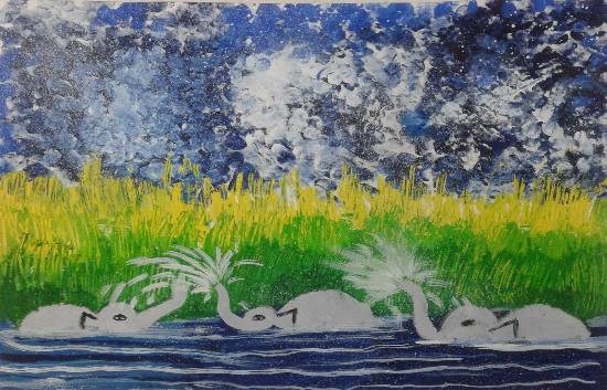 Jungle, painting by Mahee Kaushik Desai