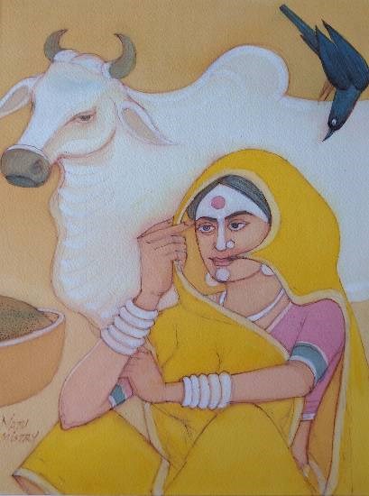 Untitled - 66, painting by Natubhai Mistry
