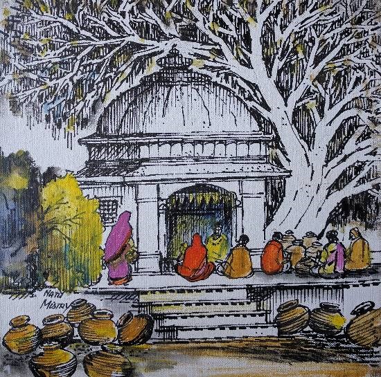 Untitled - 16, painting by Natubhai Mistry