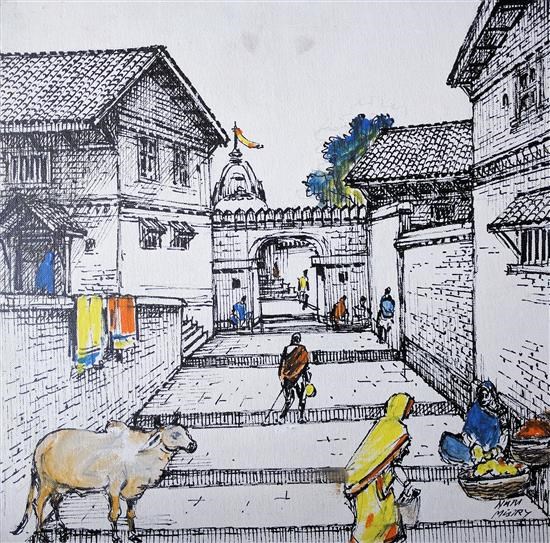 Untitled - 2, painting by Natubhai Mistry