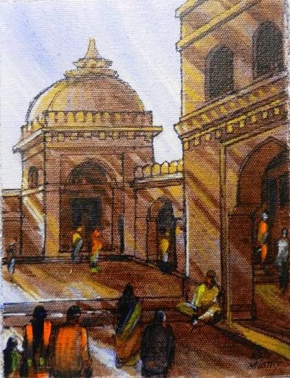 Temple Unit, painting by Natubhai Mistry