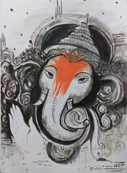 Lord Ganesh, painting by Mrudula Bapat