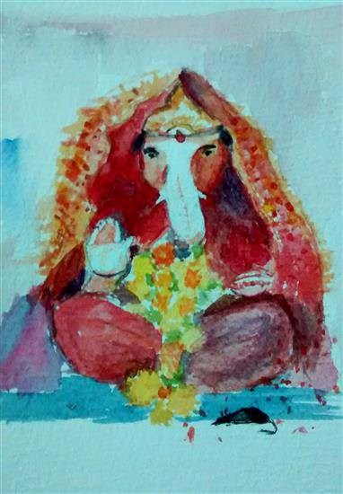Ganesha, painting by Mrudula Bapat
