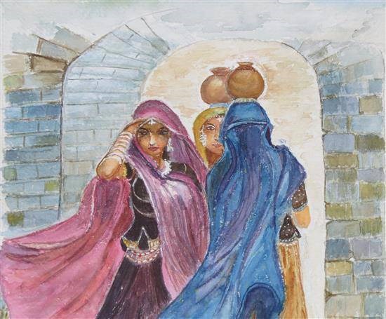 Gujariya, painting by Mrudula Bapat