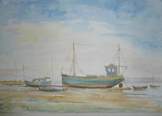 Resting Time, painting by Mrudula Bapat