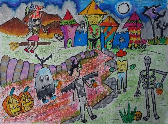 Halloween, painting by Mehek Gaurav Maini