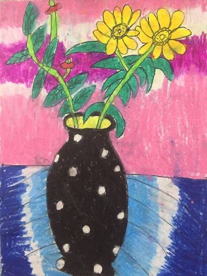Flowerpot, painting by Aabha Ashutosh Karle