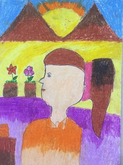 Girl, painting by Aabha Ashutosh Karle