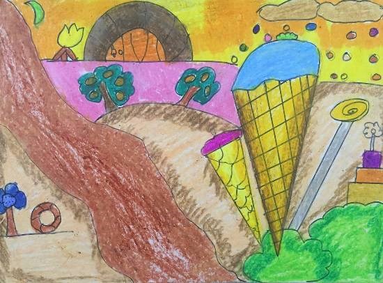Ice creme world, painting by Aabha Ashutosh Karle