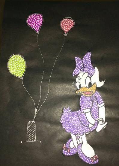 Minnie mouse, painting by Arushi Deepak Nisal