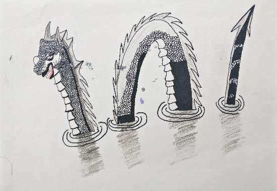 Dragon, painting by Prisha Amit Kulkarni