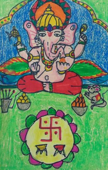 Painting  by Hanshal Banawar - Ganesha