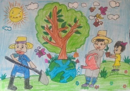 Grow green, painting by Hanshal Banawar