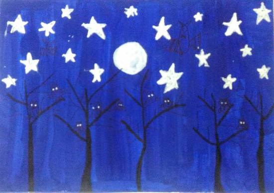 Night Sky, painting by Hanshal Banawar