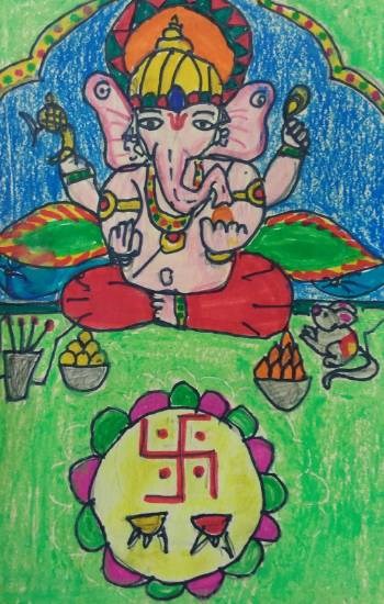 Ganesha, painting by Hanshal Banawar