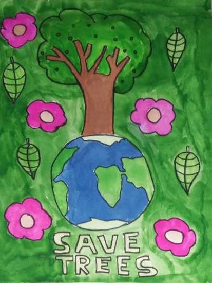 Save Trees, painting by Harshvardhan Kumar