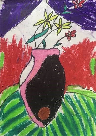 Flower pot, painting by Aashvi Ashutosh Karle