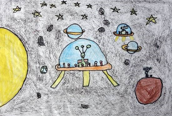 Outer Space, painting by Abhishek Kureel