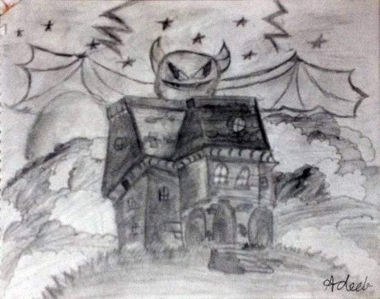 Haunted House, painting by Adeeb Singh