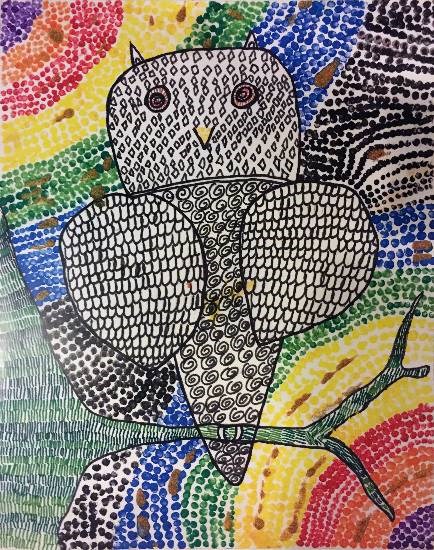 The Owl, painting by Alika Hiren Parmar