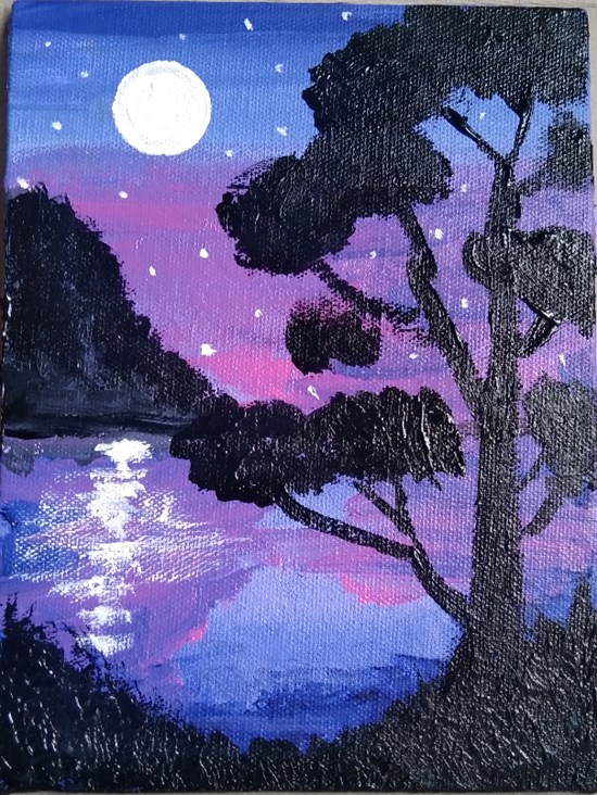 Moonlight, painting by Anushka Datta