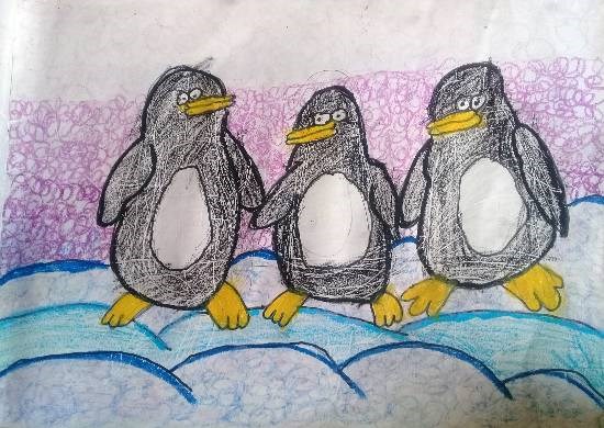 Penguin, painting by Heet Bagrecha