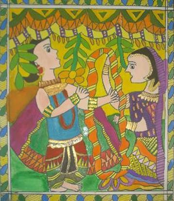 Couple, painting by Abha Prakash Pawar