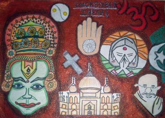 India, painting by Abha Prakash Pawar
