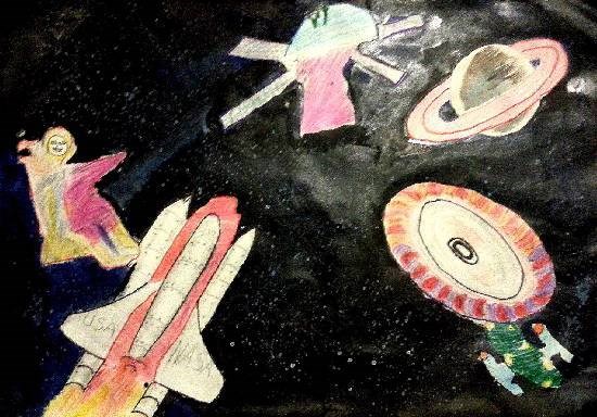 Planets, painting by Aditi Ramkumar