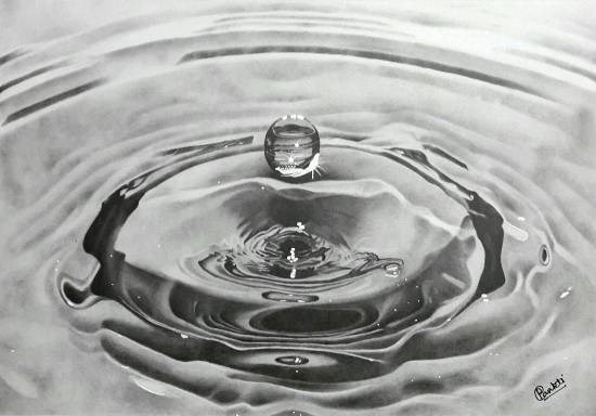 Water Droplet, painting by Pankti Jain