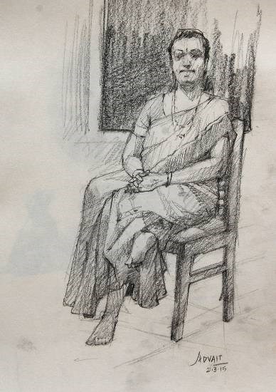 Woman, painting by Advait Kishor Nadavdekar