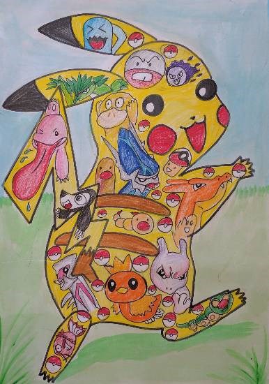 Pokemon, painting by Advait Ravi Sapkal