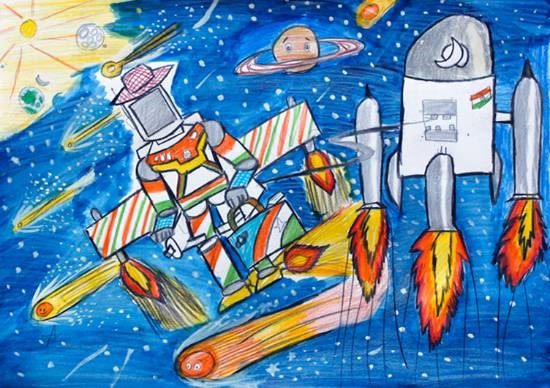 Outer space, painting by Advait Ravi Sapkal