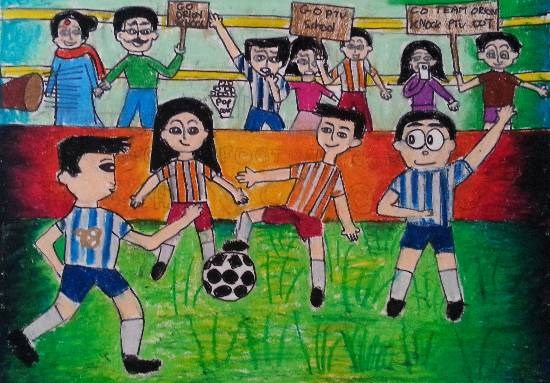Game of Football, painting by Aishwarya Ramachandran