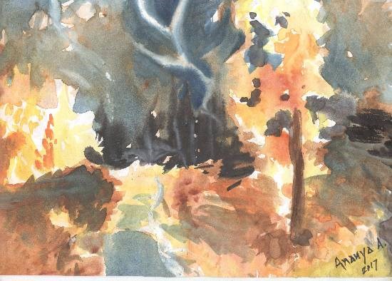 Forest, painting by Ananya Aloke