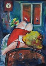 Painting  by Ananya Aloke - Woman reading