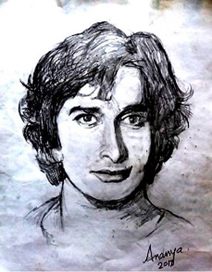 Portrait of Late actor Shashi Kapoor, painting by Ananya Aloke