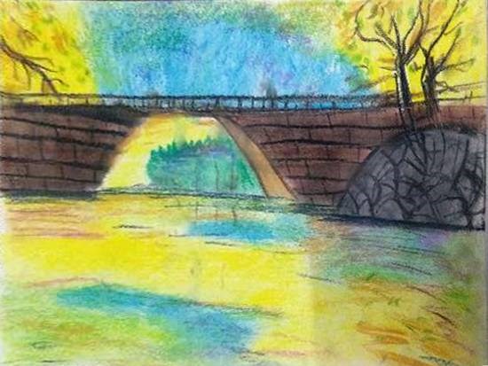 Bridge, painting by Anaya Bhola