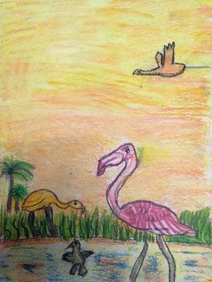 Swan, painting by Anaya Bhola