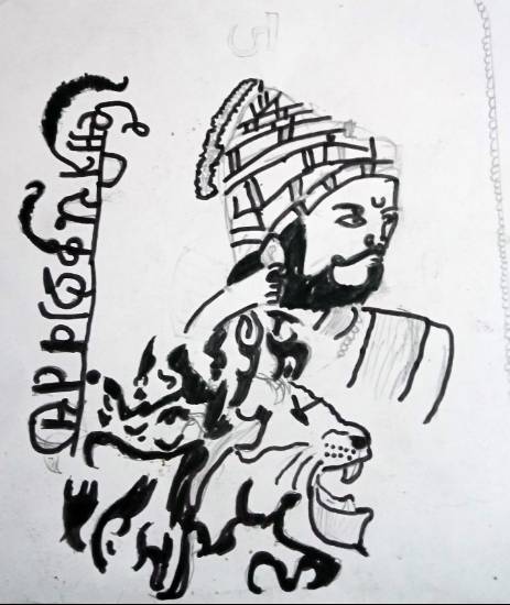Painting  by Dhaval Mawal - Shivaji Maharaj