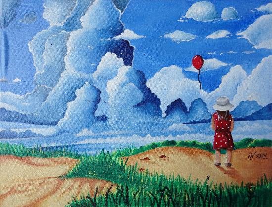 Beautiful Clouds, painting by Manas Chawla