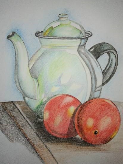 Still Life with Pencils, painting by Manas Chawla