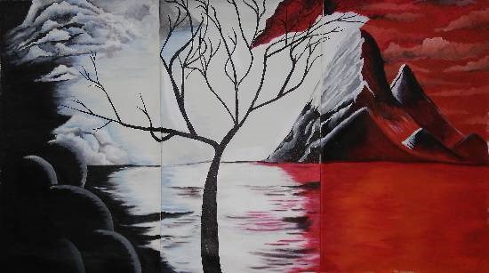 Three Seasons, painting by Manas Chawla