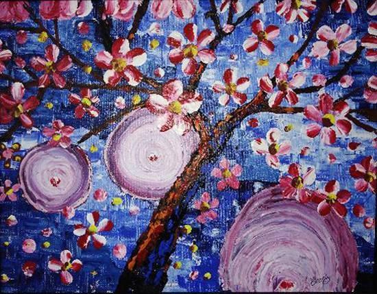 Flowers in Spring, painting by Manas Chawla