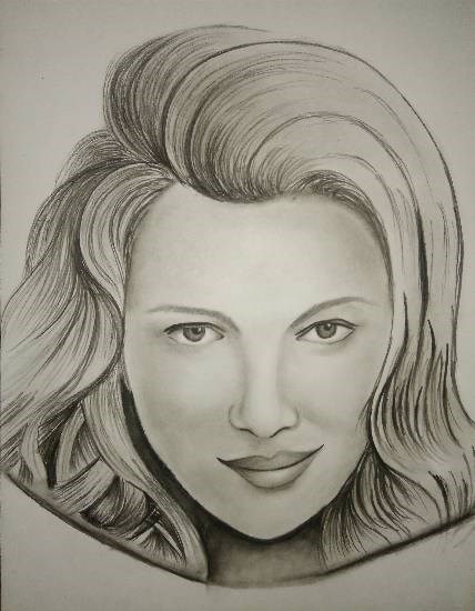 Portrait of Scarlett, painting by Manas Chawla